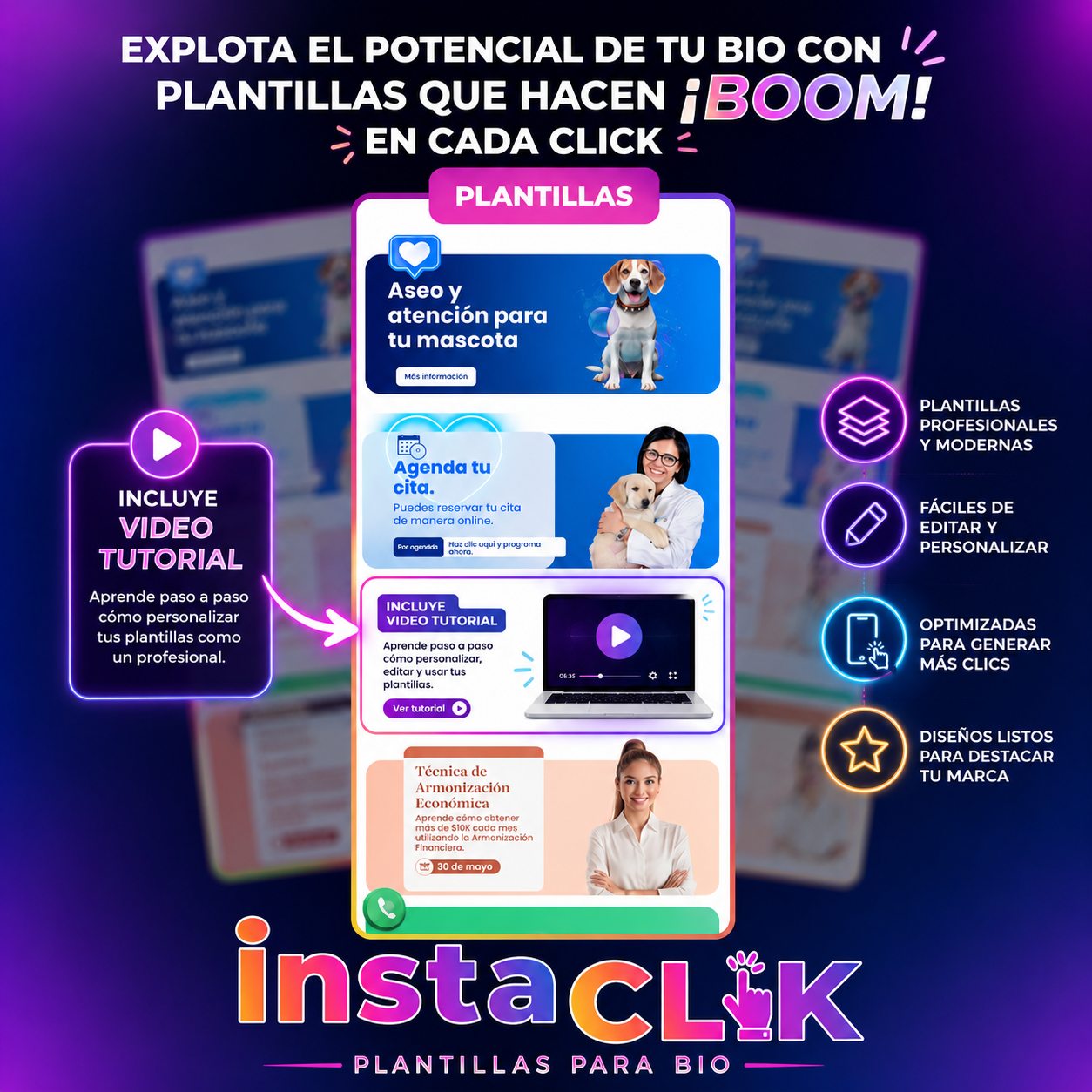 Plantillas para redes sociales InstaClik